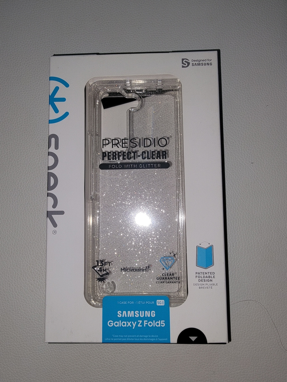speck Presidio Perfect-Clear Glitter Case for Samsung Z Fold5